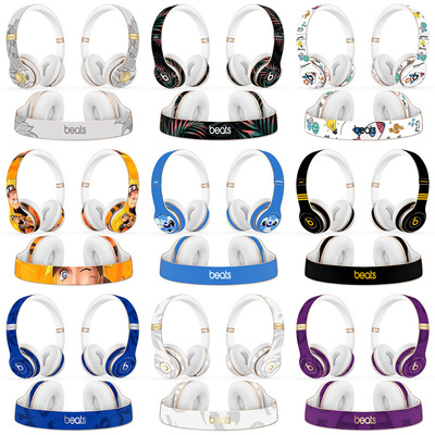适用于beats solo3耳机贴纸solo2无线蓝牙贴膜 wireless heaphone
