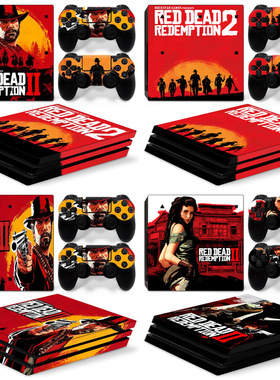 PS4 Pro游戏机贴纸 Red dead redemption 2彩贴 Skin Sticker