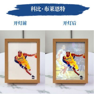 diy科比詹姆斯库里欧文灯光画框