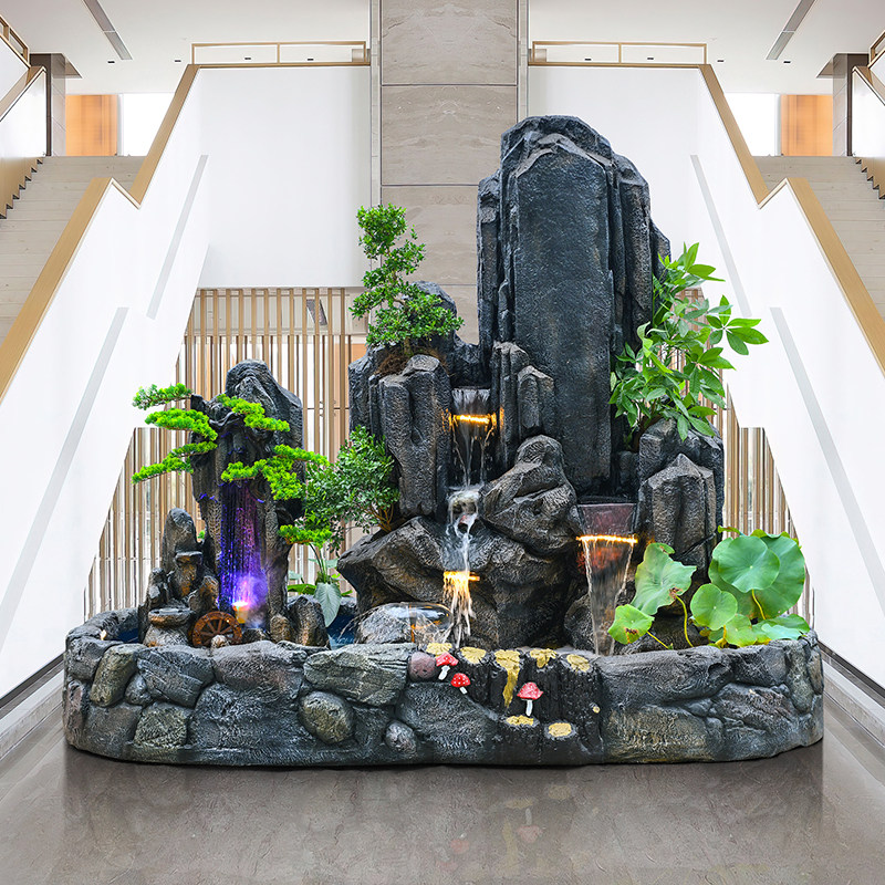 户外庭院高山流水喷泉落地摆件酒店大堂生态景观鱼池装饰开业礼物,家居饰品,流水摆件,淘宝优惠券,粉丝福利购,淘宝优惠卷