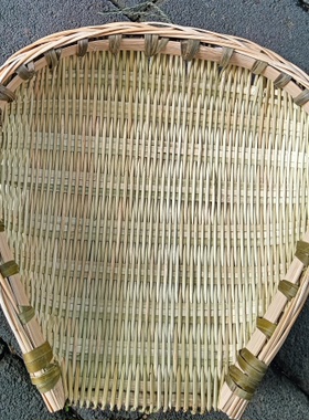 手工青蔑竹筐厨房洗菜沥水篮竹编簸箕筲箕方筲箕淘米竹篮 竹编