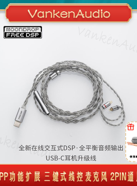 水月雨FreeDSP挂耳式typec耳机线app功能扩展2PIN插针带麦线控