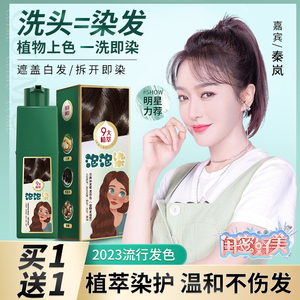 翠沐汉典泡泡染植物流行发色自己在家染发不沾头皮cy