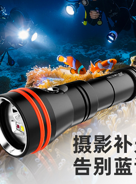 奥瞳D15VPII全新二代水下摄影补光灯潜水手电筒防水led专用强光灯