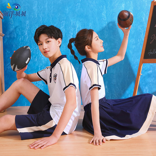 澜洋贝贝儿童校服英伦学院风套装夏季校服小学生班服短袖夏装Y819