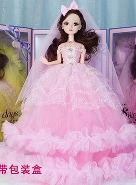女孩儿童玩具巴比婚纱娃娃