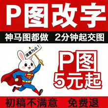 专业p图片处理无痕改文字ps做图抠图PDF文件扫描件批图去水印修图