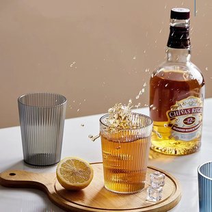 轻奢简约ins风家用透明漱口杯水杯喝水杯子小巧颜值牙杯 锤纹酒杯