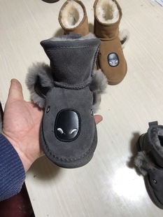 考拉雪地靴皮毛一体加厚保暖棉鞋冬季儿童宝宝鞋羊毛内里