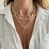 自由打结异形CCB方珠米珠项链女 饰品 网红搭服装 欧美百搭时尚 个性