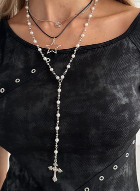 3件套CCB蜡线珍珠仿蛇骨链项链套装欧美新潮性感复古叠戴颈链饰品