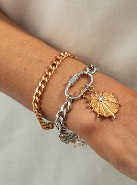 2件套八芒星磨链项链套装 欧美2026春季新款时尚百搭手饰品潮人