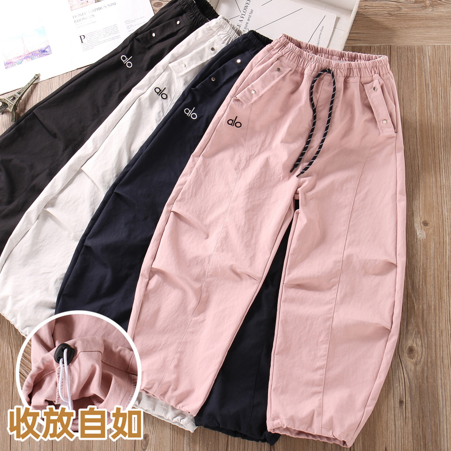 女童超好看的裤子春秋运动弯刀裤