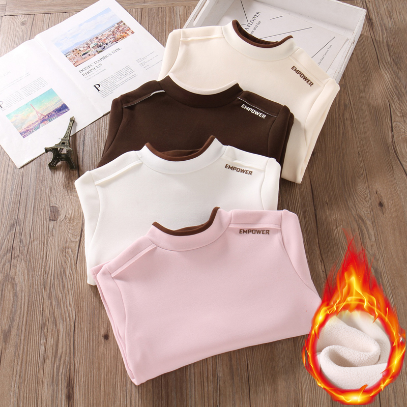 女童加绒打底衫内搭冬季长袖上衣