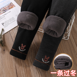 子外穿 夹棉保暖特厚东北一条过冬蚕丝打底裤 女童三层加厚棉裤 冬季