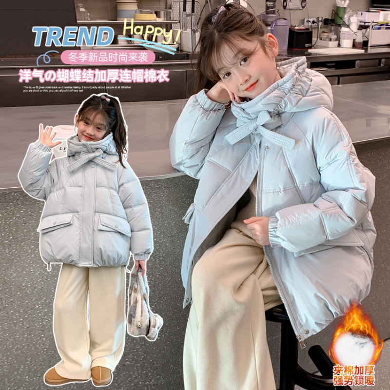 女童棉服夹棉外套冬装2025新款洋气超好看的加厚保暖冬天女孩棉衣