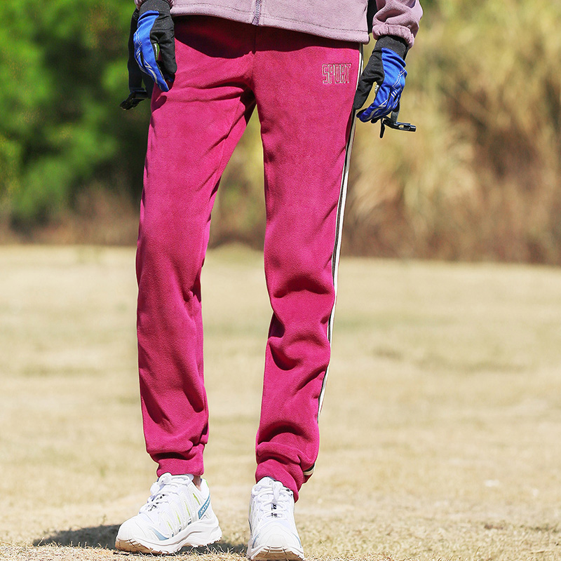 户外抓绒裤女式秋冬季登山徒步轻薄保暖摇粒绒长裤休闲跑步运动裤