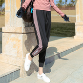 吸汗透气跑步健身裤 户外弹力速干针织裤 女大码 女运动长裤 女休闲裤