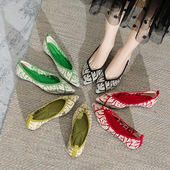 平底单鞋 王妃鞋 女 尖头浅口针织编织鞋 跨境外贸大码 内增高新款 春季