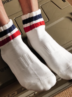 【毛巾底 无骨缝头】男士条纹运动袜毛圈低帮短袜cityboy潮流棉袜