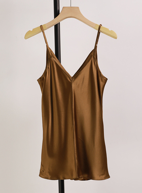 夏季必b新品桑蚕丝满珠光感100真丝吊带衫背心女内搭ZSDD1023