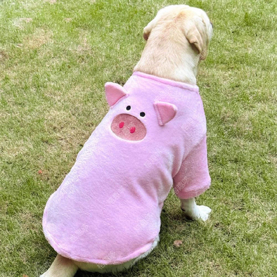 狗狗衣服秋冬可爱猪猪粉色中大型犬拉布拉多金毛萨摩双面法兰绒潮