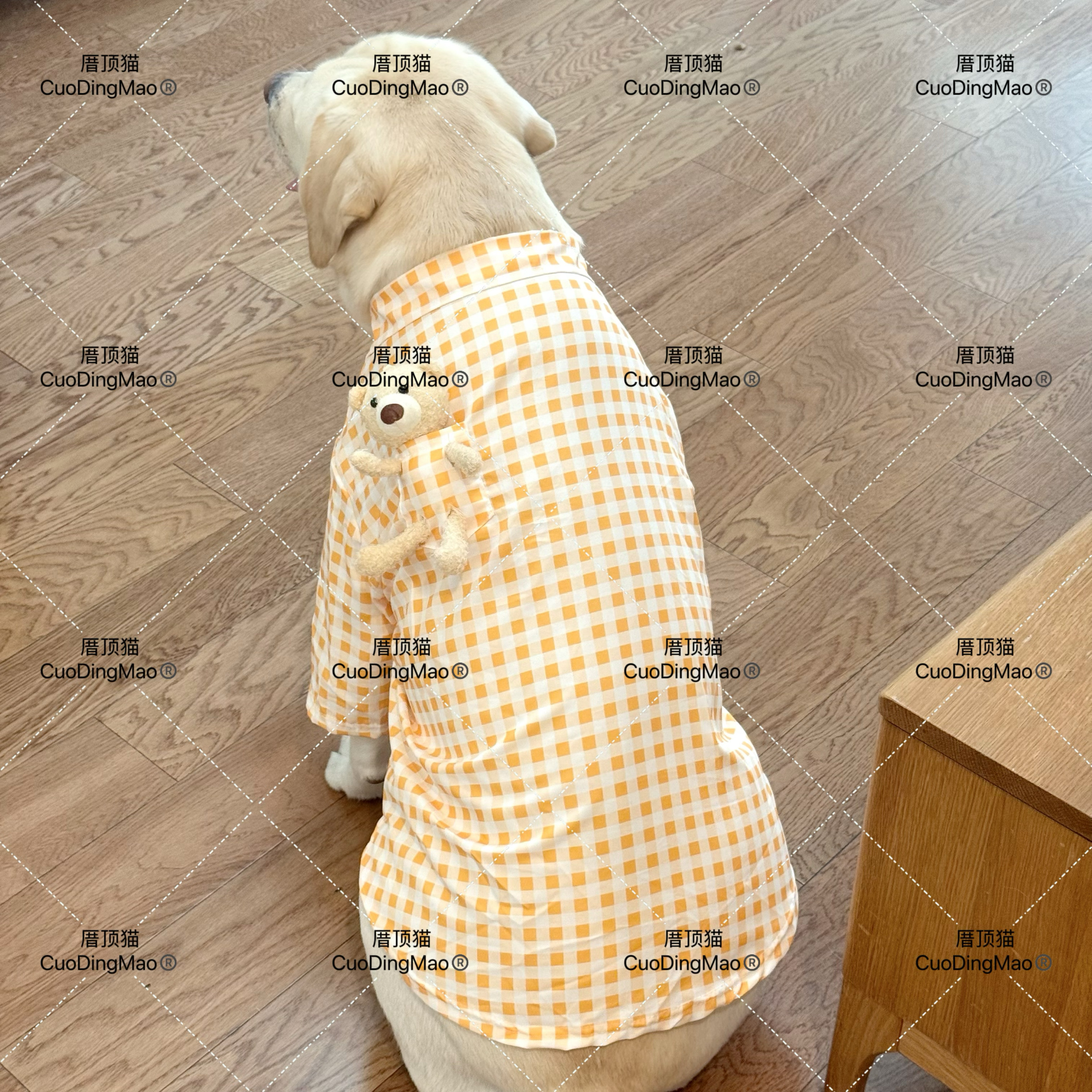 大狗衣服大型犬夏季透气格子衬衫萨摩耶金毛边牧拉布拉多宠物衬衣