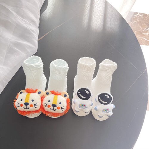 婴儿袜子夏季薄款男女宝宝夏天透气新生儿0-3月纯棉网眼短袜