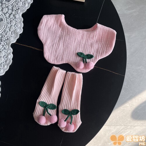 韩风新生春夏纯棉纱布围嘴袜子