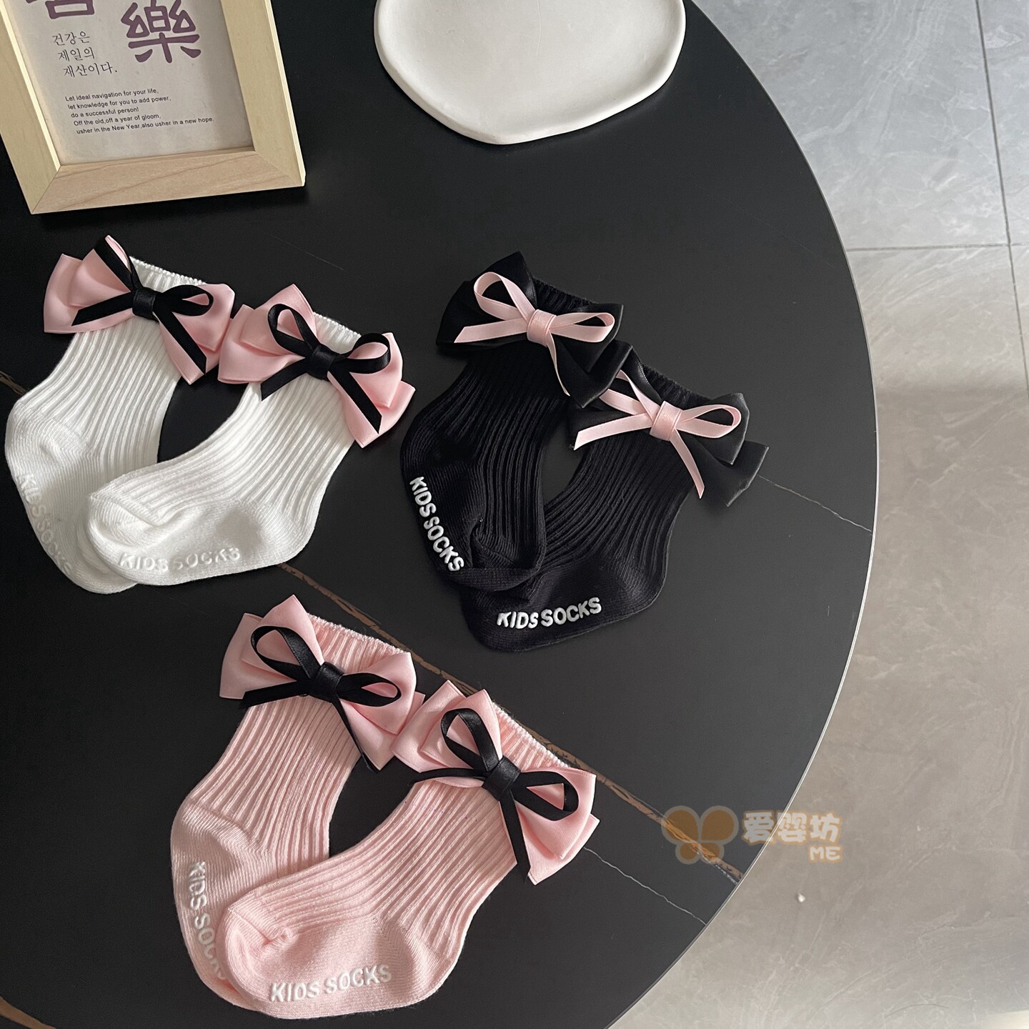 原创婴儿袜子春秋纯棉女童洛丽塔蝴蝶结公主中筒袜宝宝防滑学步袜