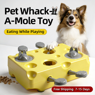Cheese Whack-a-Mole Pet Toy Eating While Playing Pet feeder
