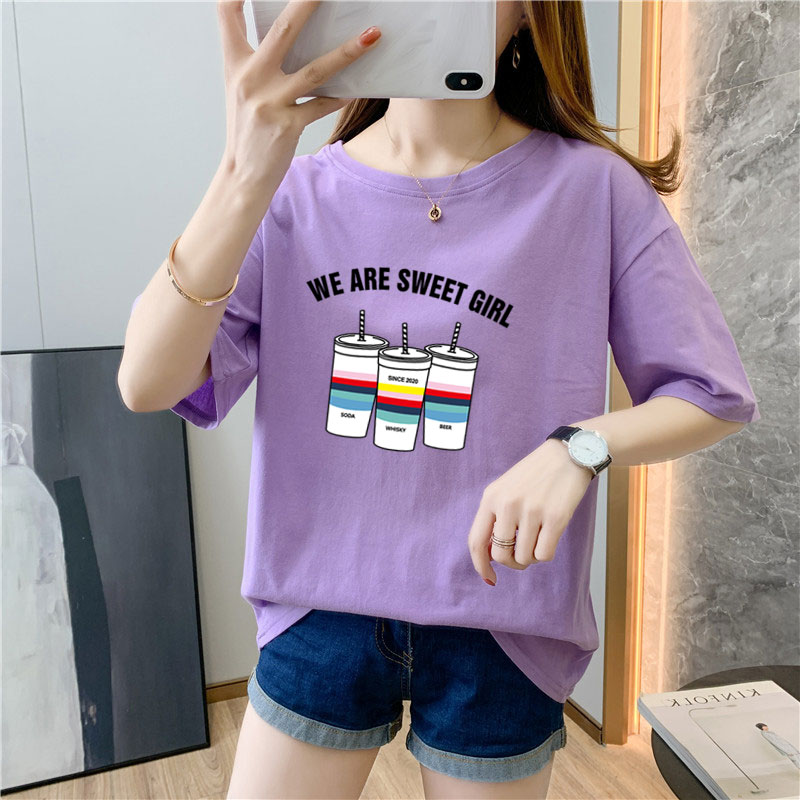 White cotton short sleeve t-shirt female 9 colors new summer T-shirt net red ins super fire top