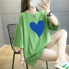5 colors summer fat mm200kg plus medium length cotton Korean Short Sleeve T-Shirt