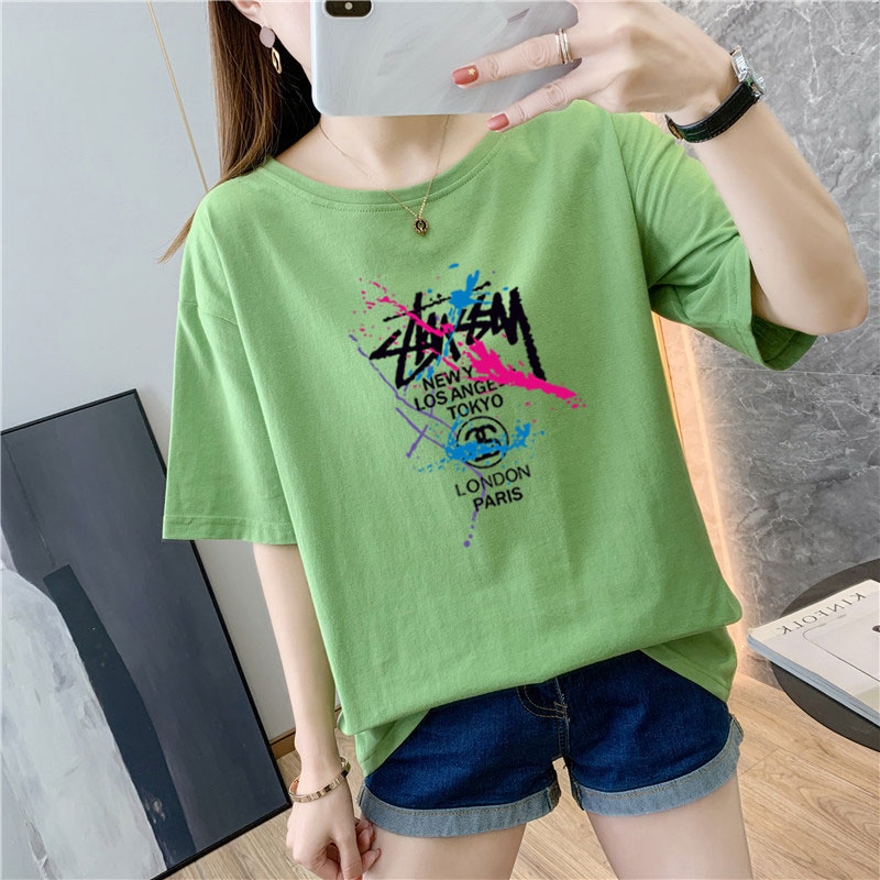 White cotton short sleeve t-shirt female 9 colors new summer T-shirt net red ins super fire top