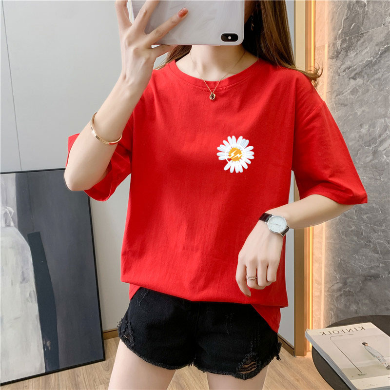 白色純棉短袖t恤女9個色新款夏季體恤網紅ins超火上衣