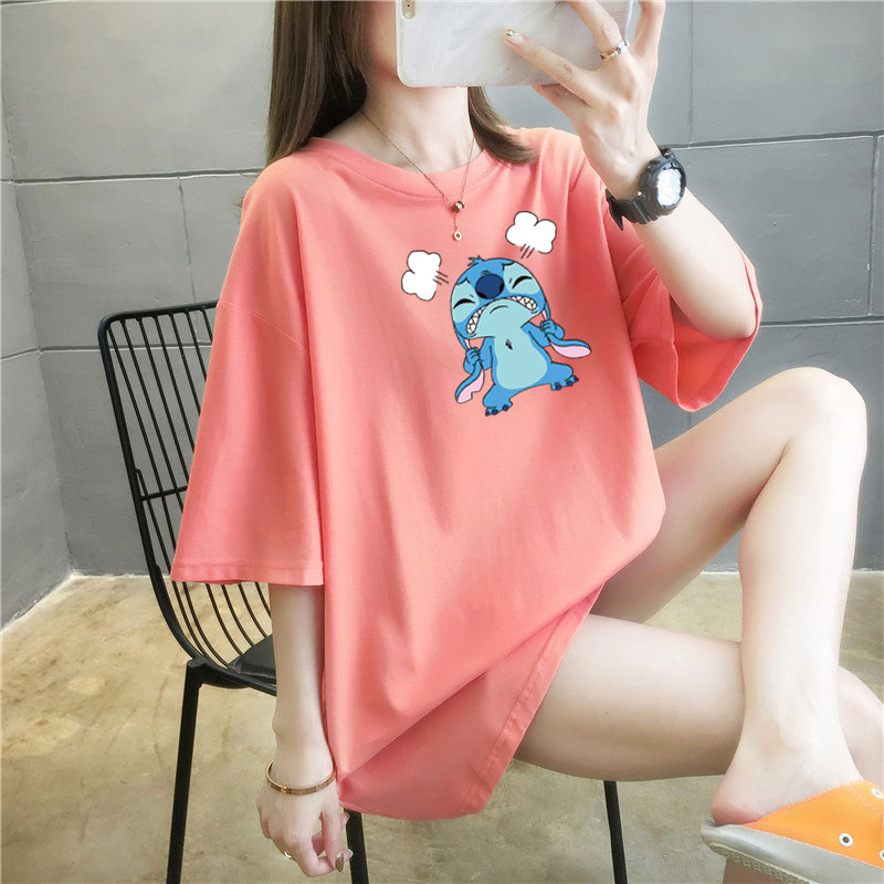 5 colors summer fat mm200kg plus size medium length 26pcs cotton Korean Short Sleeve T-Shirt