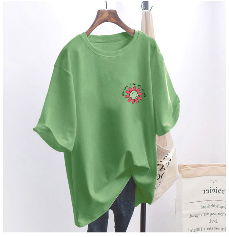 5 colors summer fat mm200kg plus size medium length 26pcs cotton Korean Short Sleeve T-Shirt