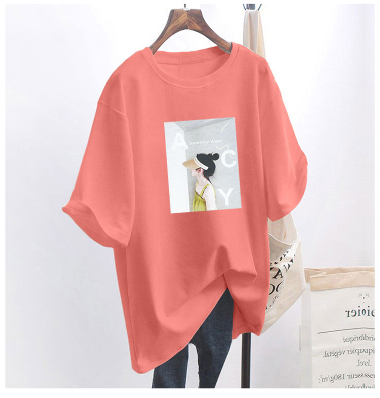 5 colors summer fat mm200kg plus size medium length 26pcs cotton Korean Short Sleeve T-Shirt