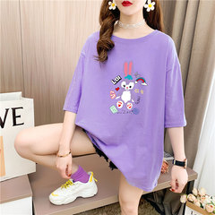 實拍26支純棉中長款寬鬆加大碼夏裝9個顏色韓版短袖T恤女