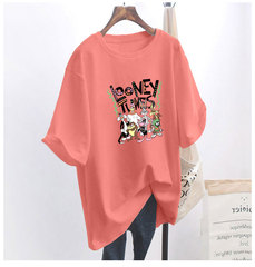 5個顏色夏季胖MM200斤加大碼中長款26支純棉韓版短袖t恤女