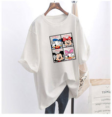 5 colors summer fat mm200kg plus size medium length 26pcs cotton Korean Short Sleeve T-Shirt