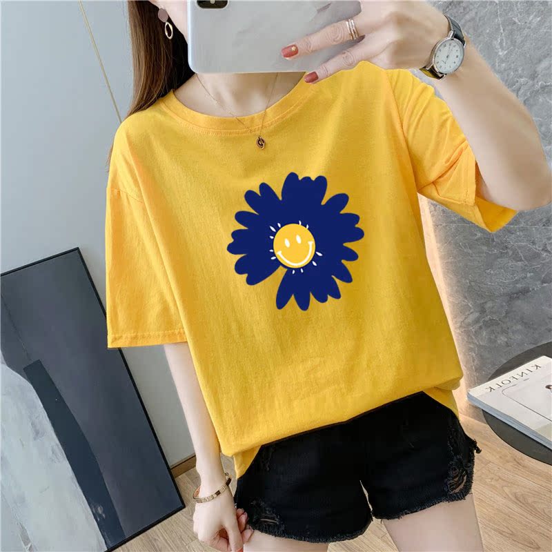 White cotton short sleeve t-shirt female 9 colors new summer T-shirt net red ins super fire top