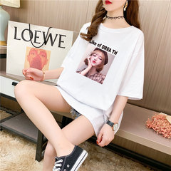 Real shooting 26 pieces of pure cotton medium length loose oversize summer clothes 9 colors Korean Short Sleeve T-shirt for women