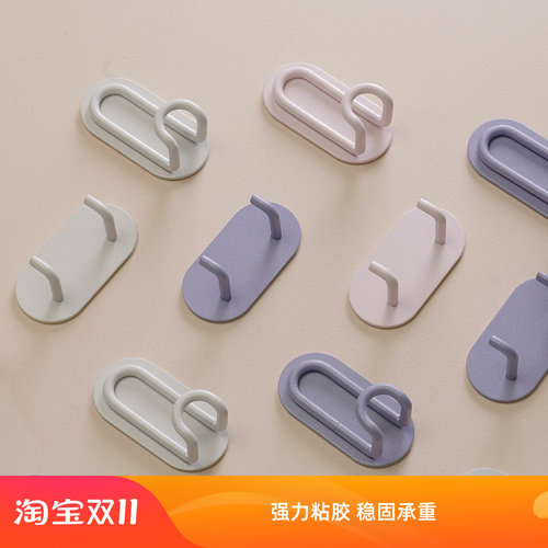 免打孔强力粘胶粘钩挂门置物架