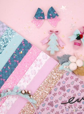 easymaker出口英国闪布手工发夹diy圣诞儿童ins蝴蝶结ig发饰宝宝1