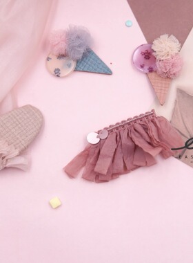 easymaker闪布手工DIY制作材料发夹ins蝴蝶结IG发饰裸色边夹蕾丝1