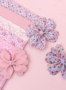 easymaker出口闪布DIY手工制作材料布料发夹IG蝴蝶结儿童发饰碎花
