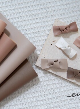 easymaker手工diy皮质感光面蝴蝶结简约发饰材料ins儿童韩边夹ig