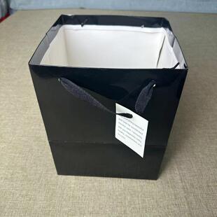 黑色纸袋手提礼品袋子高档商务加宽底部方形方体加厚加硬送礼袋