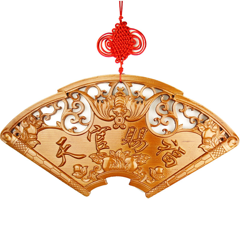 桃木天官赐福吉星高照摆件家居饰品门对门门牌雕刻挂件